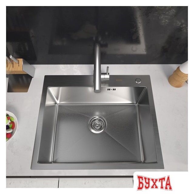 Кухонная мойка ARFEKA Eco AR 600*500 Satin Decor Volcanic Rock 2