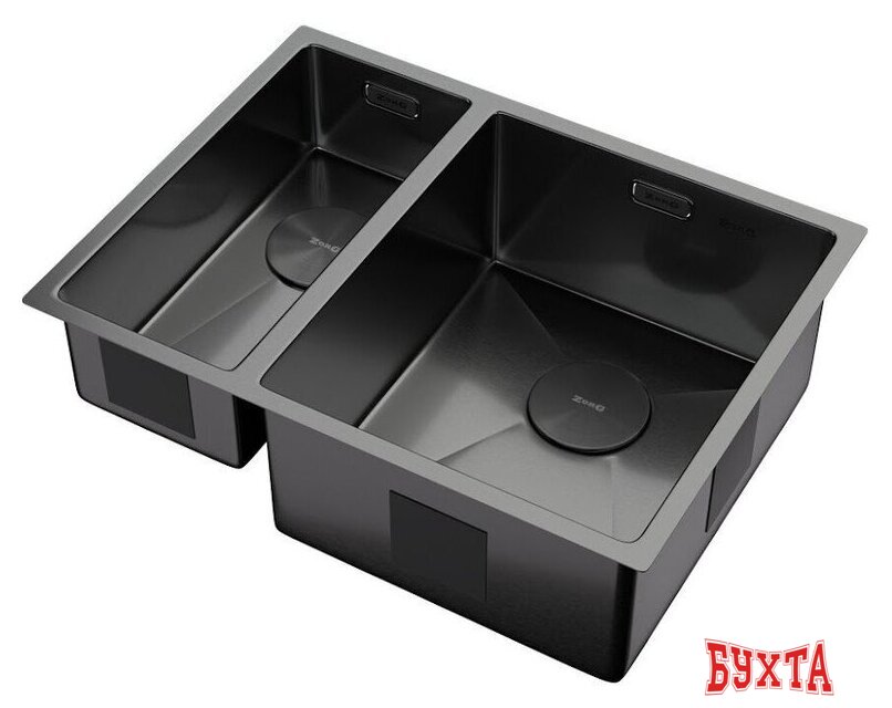 Кухонная мойка ZorG Zerox 58-2 U / IF-L PVD Gunblack 2