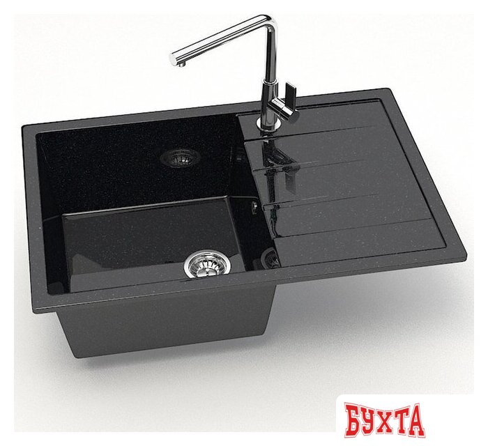 Кухонная мойка MARRBAXX Карельский камень модель 161/Q4 F161Q004 (черный) 2