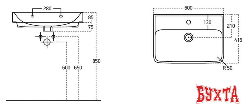 Умывальник Dreja Neon 60 551360 5