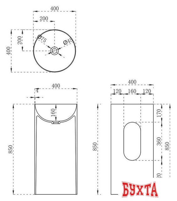 Умывальник Vincea VBS-6SP01MW 5