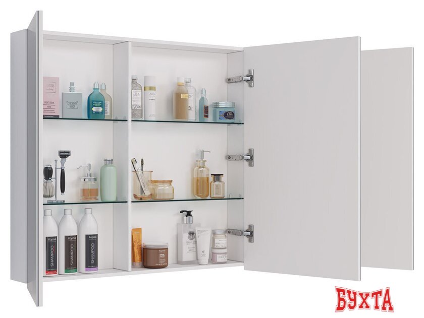 Мебель для ванных комнат Lemark Шкаф с зеркалом Universal 100 LM100ZS-U (белый глянец) 3