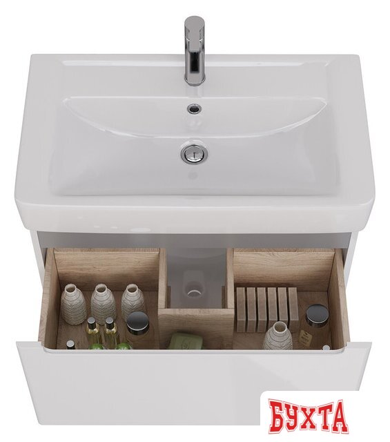 Мебель для ванных комнат Lemark Тумба под умывальник Buno Mini 80 LM05BM80T (белый глянец) 4