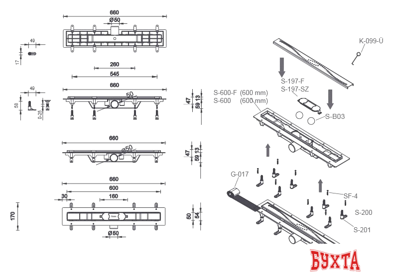 Трап/канал Styron STY-Li-60 3