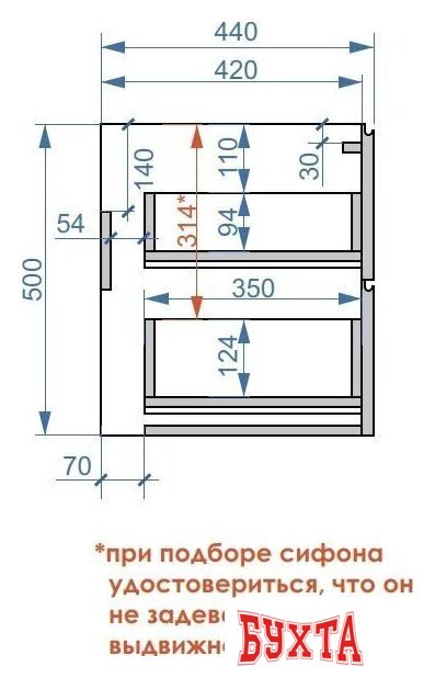 Мебель для ванных комнат Vela Тумба под умывальник Vela Бриз 100П под Milen TU27058 5