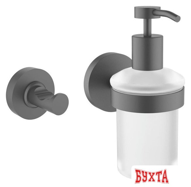 Набор аксессуаров для ванной Wellsee Finishing Touch 182512001 (дозатор для жидкого мыла, крючок, матовый черный)