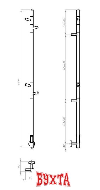 Полотенцесушитель Vincea VTD-1DBE 3