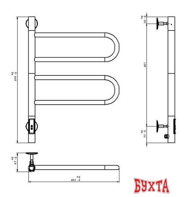 Полотенцесушитель Vincea VTD-1R1CE 5