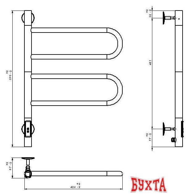 Полотенцесушитель Vincea VTD-1R1CGE 4