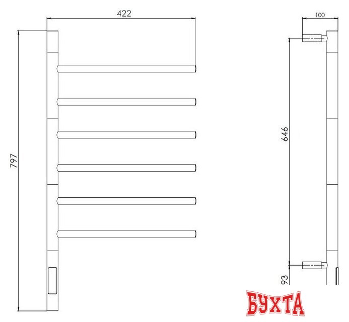 Полотенцесушитель Vincea VTD-1S2CBE 4