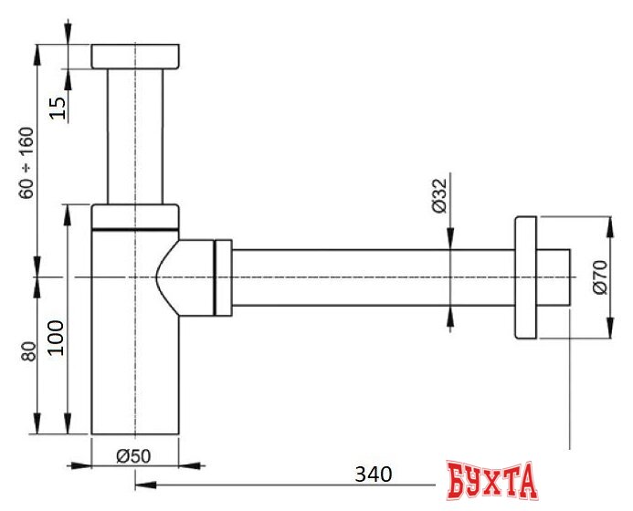 Сифон CeramaLux RD015 2