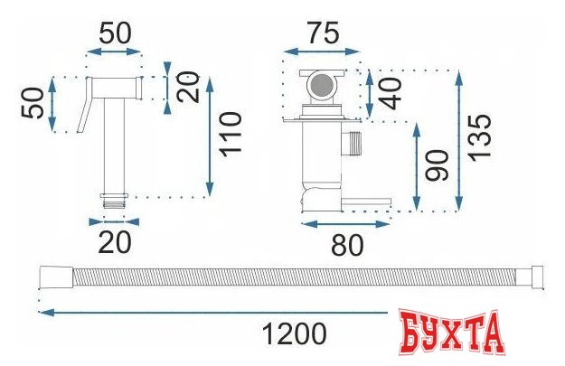 Гигиенический душ Rea B0255 (белый матовый) 2