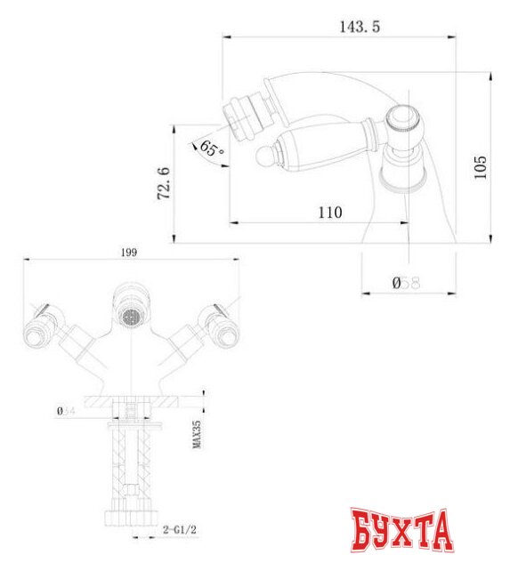 Смеситель Caprigo Adria Classik 03-530-crm (хром) 2