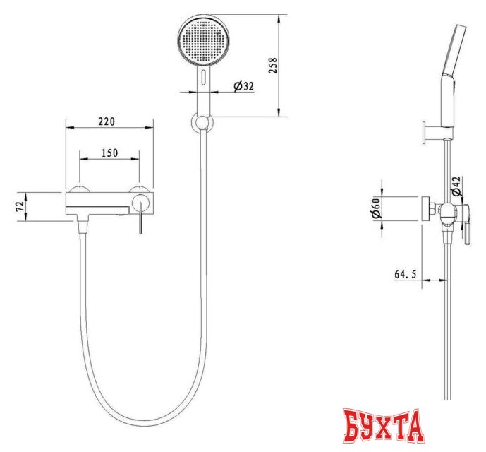 Смеситель Vincea VTFW-5TG2CH 5