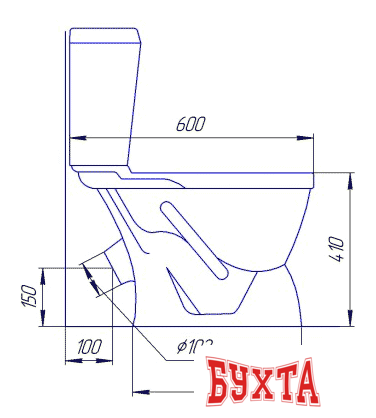 Унитаз напольный Rosa Лира белый 5