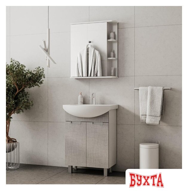 Мебель для ванных комнат Volna Тумба под умывальник Vario Sf 60.2D Балтика (напольная) 4