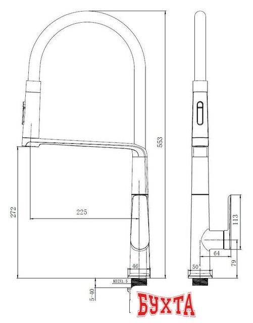 Смеситель Vincea VKF-118BG 4