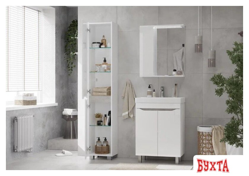 Мебель для ванных комнат Volna Шкаф-пенал Lake 35 (напольный) 4