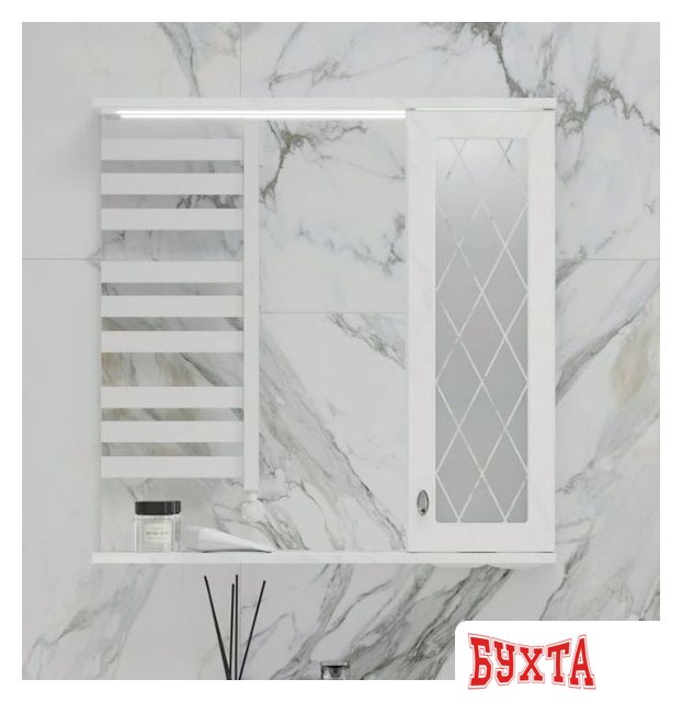 Мебель для ванных комнат Volna Шкаф с зеркалом Milena 55 правый 3