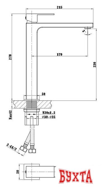 Смеситель Vincea VBF-1C02GM 3