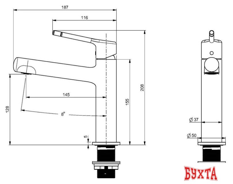 Смеситель Vincea VBF-5FE1GM 3
