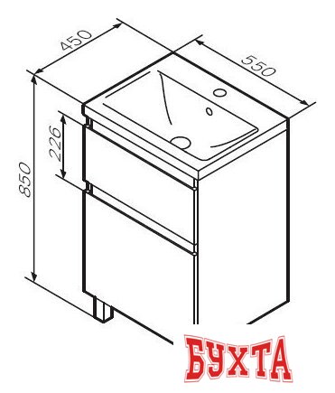 Мебель для ванных комнат AM.PM Тумба под умывальник X-Joy M85AFSX0552WG 5