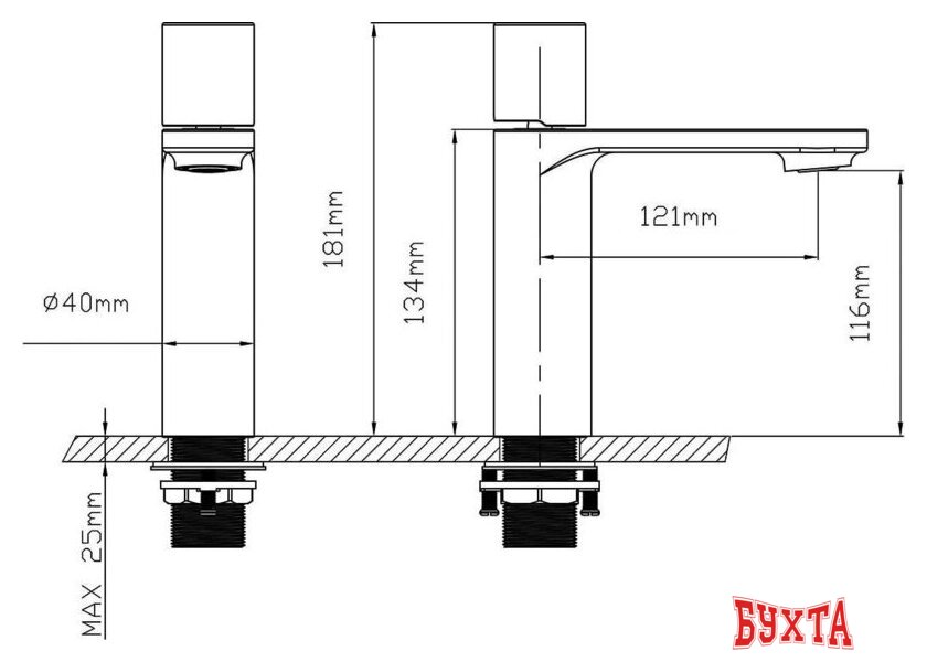 Смеситель Vincea VBF-4V3GM 3