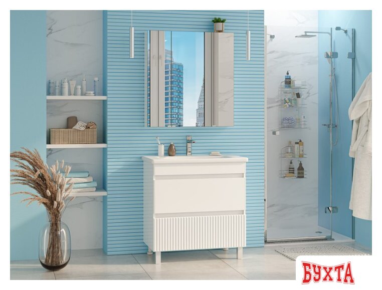 Мебель для ванных комнат Misty Тумба под умывальник Мира 80 П-Мир-01080-012Я 5