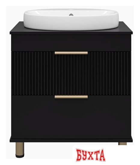 Мебель для ванных комнат Brevita Тумба под умывальник Enfida 70 ENF-06070-0242Я (черный матовый) 2