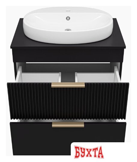 Мебель для ванных комнат Brevita Тумба под умывальник Enfida 70 ENF-06070-0242Я (черный матовый) 3