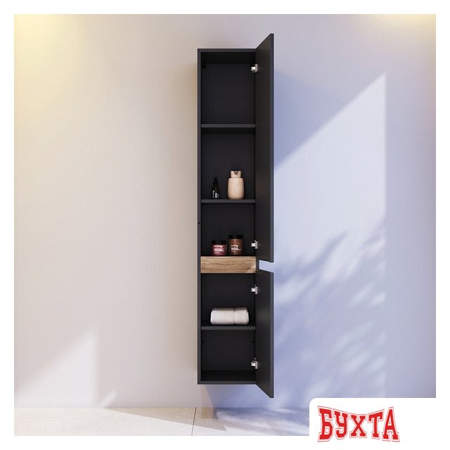 Мебель для ванных комнат AM.PM Шкаф-пенал X-Joy M85ACHR0306BM (черный матовый) 2