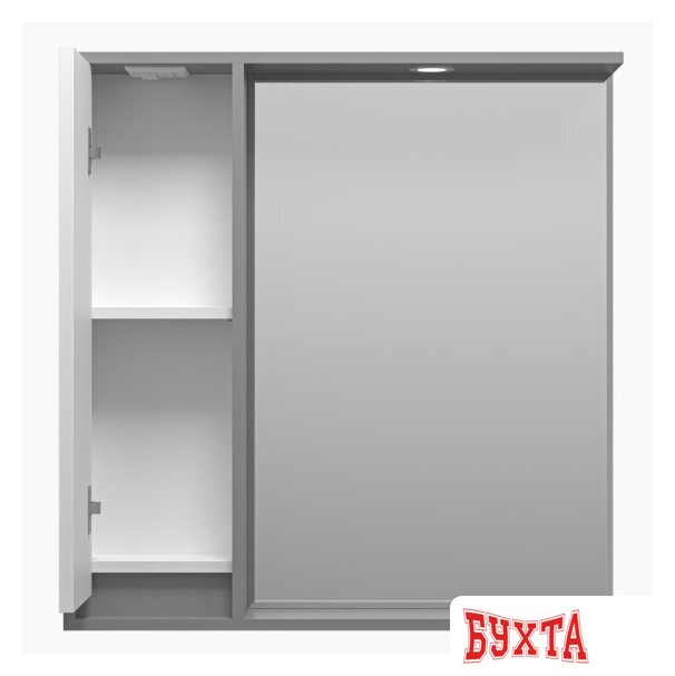 Мебель для ванных комнат Brevita Шкаф с зеркалом Balaton 80 L BAL-04080-01-01Л (серый) 4