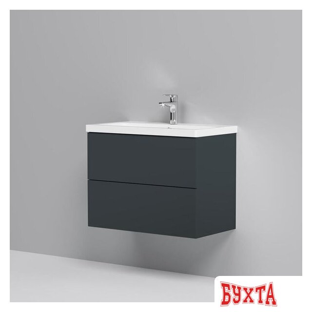 Мебель для ванных комнат AM.PM Тумба под умывальник Gem 75 M90FHX07522GM (2 ящика, графит) 2