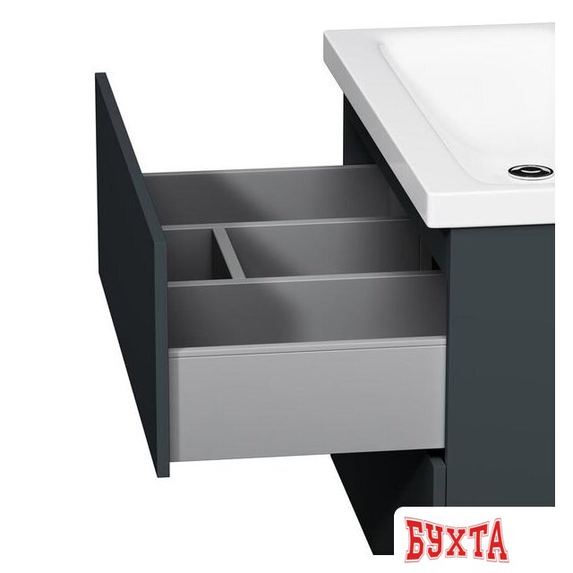 Мебель для ванных комнат AM.PM Тумба под умывальник Gem 75 M90FHX07522GM (2 ящика, графит) 5