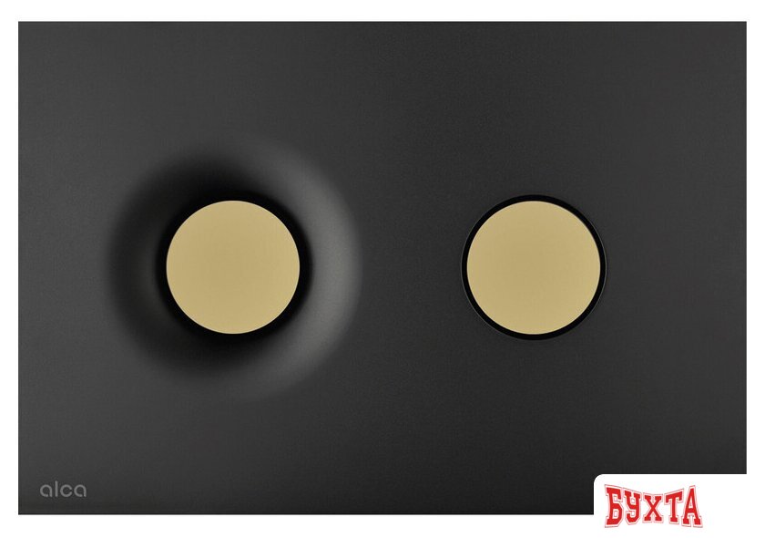 Панель смыва Alcaplast M1978 (черный-мат/золотой-мат)