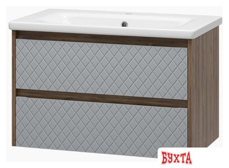 Мебель для ванных комнат Brevita Тумба под умывальник Chester 80 CHE-09080-49502Я (серый/темное дерево) 2