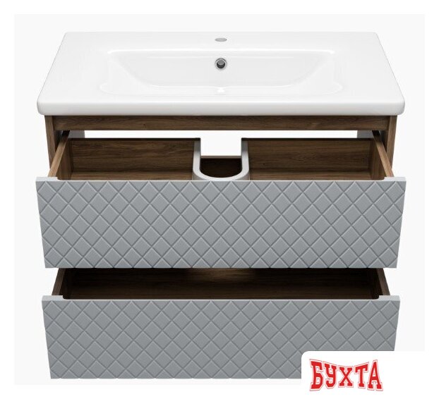 Мебель для ванных комнат Brevita Тумба под умывальник Chester 80 CHE-09080-49502Я (серый/темное дерево) 3