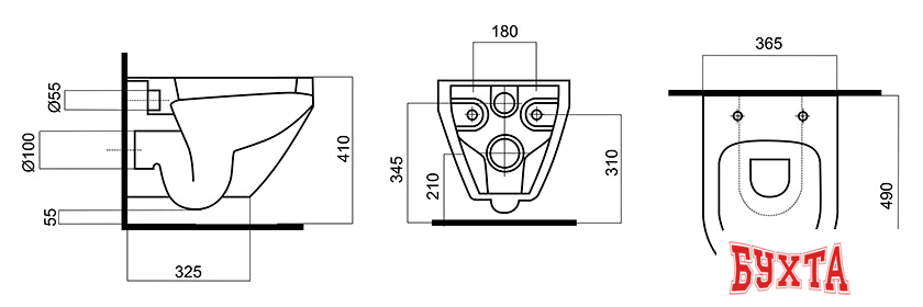 Унитаз подвесной AM.PM Spirit [C701700WH] (без сиденья) 2