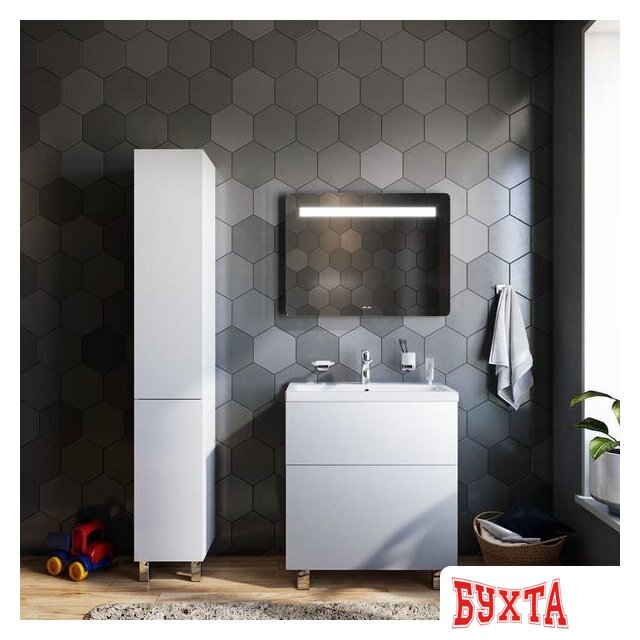 Мебель для ванных комнат AM.PM Тумба под умывальник Gem 75 M90FSX07522WG32 (2 ящика, белый) 3