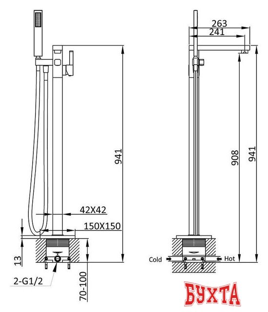 Смеситель Vincea VTF-101CH 5