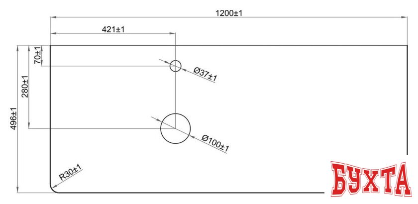 Мебель для ванных комнат Misty Столешница Роял 120 VS03-120 (черный) 3