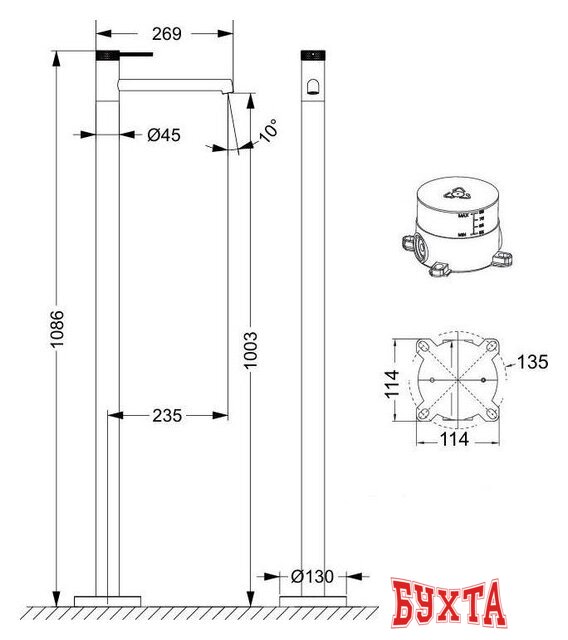 Смеситель Vincea VFBF-2R1GM 5