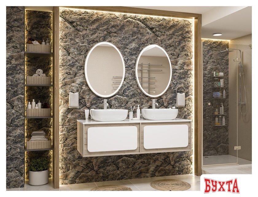 Мебель для ванных комнат Misty Тумба под умывальник Дубль 150 П-Дуб-09150-372Я 5