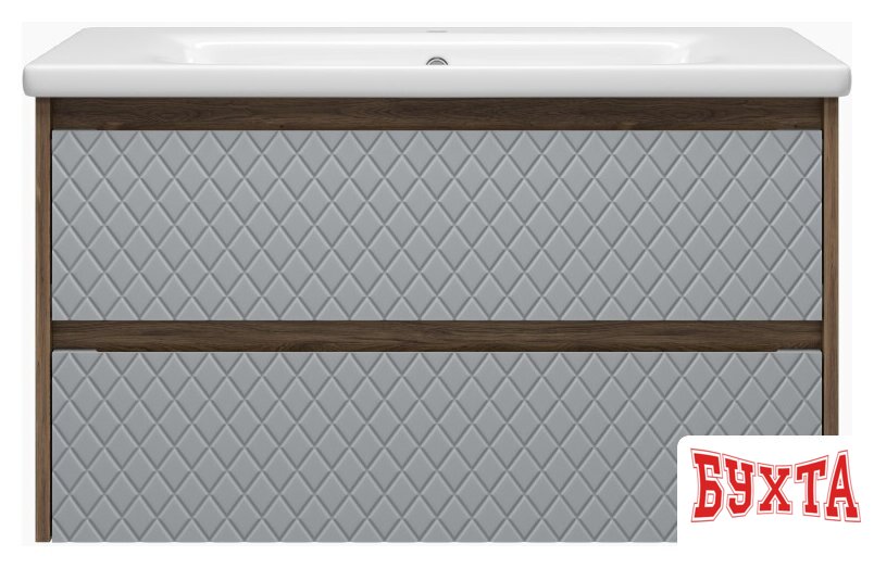 Мебель для ванных комнат Brevita Тумба под умывальник Chester 90 CHE-09090-49502Я (серый/темное дерево) 2