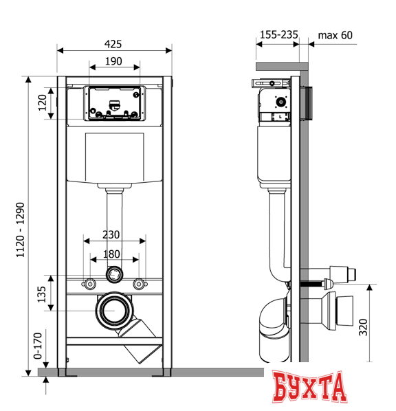 Инсталляция для унитаза Lavinia Boho Relfix 38010010 2