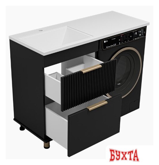 Мебель для ванных комнат Brevita Тумба под умывальник Enfida 60 ENF-07060-022Я (черный матовый) 4