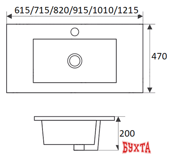 Умывальник CeramaLux NYJ840-90 2