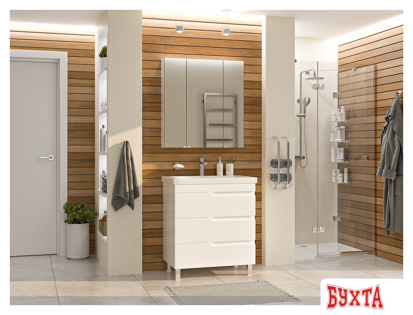 Мебель для ванных комнат Misty Тумба под умывальник Софт 75 П-Соф-01075-0113Я 5