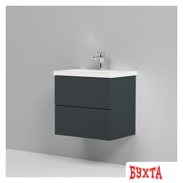 Мебель для ванных комнат AM.PM Тумба под умывальник Gem 60 M90FHX06022GM (2 ящика, графит) 2