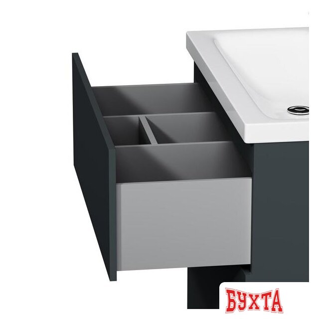 Мебель для ванных комнат AM.PM Тумба под умывальник Gem 75 M90FSX07522GM32 (2 ящика, графит) 5